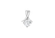 9ct White Gold 6mm Round Zirconia  Drop Pendant