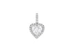 9ct White Gold Zirconia  12mm x 19mm Cluster Heart Pendant