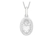 9ct White Gold Oval 'Sared Heart' Pendant