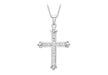 9ct White Gold Zirconia  Cross Pendant