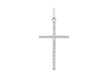 9ct White Gold Diamond Cut Slim Cross Pendant