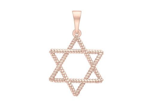 9ct Rose Gold Rope 'Star Of David' Pendant