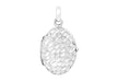 9ct White Gold Hammered Oval Locket Pendant