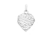 9ct White Gold Hammered Heart Locket Pendant