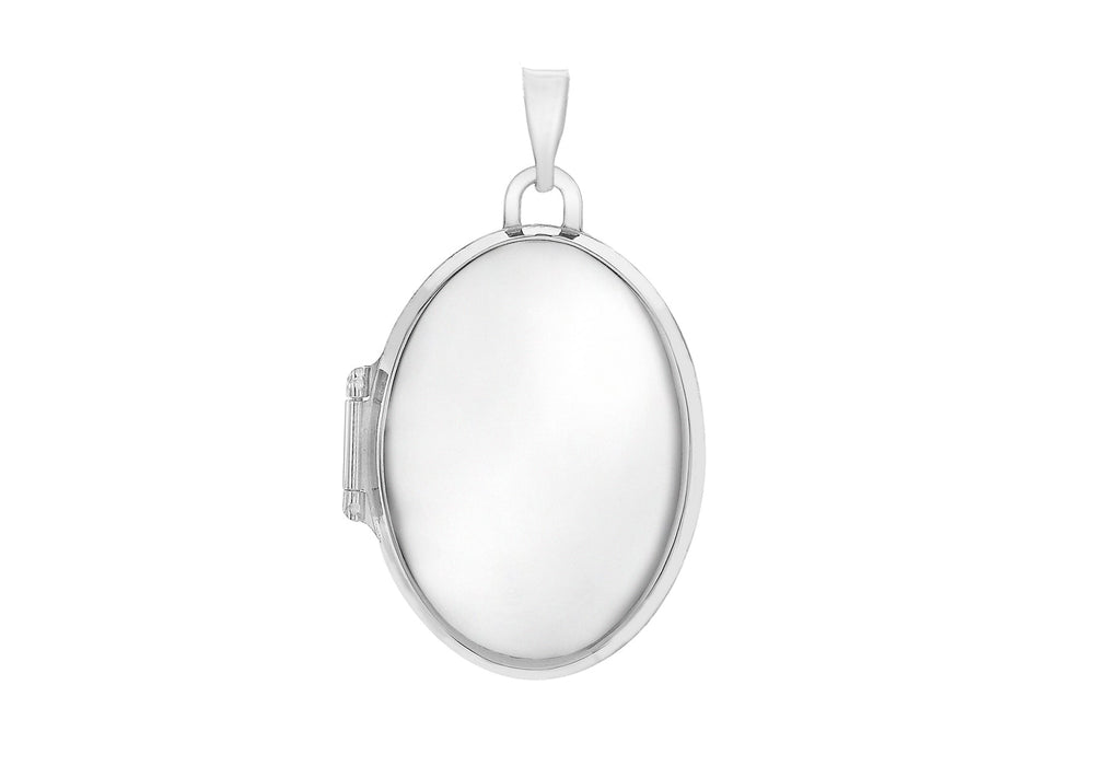 9ct White Gold 17mm x 24mm Oval Locket