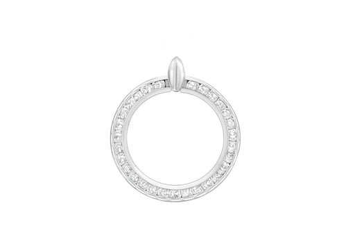 9ct White Gold Zirconia  Circle Pendant