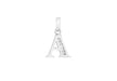 9ct White Gold Zirconia  10mm x 12mm 'A' Initial Pendant