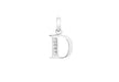 9ct White Gold Zirconia  9mm x 12mm 'D' Initial Pendant