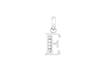 9ct White Gold Zirconia  7mm x 12mm 'E' Initial Pendant