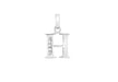 9ct White Gold Zirconia  10mm x 12mm 'H' Initial Pendant