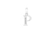 9ct White Gold Zirconia  7mm x 11mm 'P' Initial Pendant