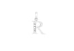 9ct White Gold Zirconia  10mm x 12mm 'R' Initial Pendant