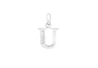 9ct White Gold Zirconia  7mm x 12mm 'U' Initial Pendant