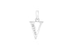 9ct White Gold Zirconia  9mm x 13mm 'V' Initial Pendant