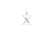 9ct White Gold Zirconia  10mm x 13mm 'X' Initial Pendant