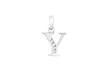 9ct White Gold Zirconia  10mm x 12mm 'Y' Initial Pendant