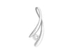 9ct White Gold Zirconia  Crossover Ribbon Pendant