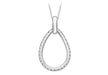 9ct White Gold Zirconia Outline Teardrop Pendant