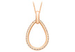 9ct Rose Gold Zirconia Outline Teardrop Pendant