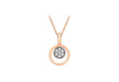 9ct Rose Gold Zirconia  Disc & Circle Pendant