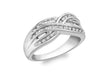 9ct White Gold 0.25t Crossover Diamond Ring