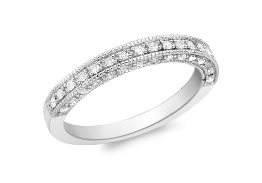 9ct White Gold 0.30t Pave Set Diamond Eternity Ring