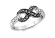 9ct White Gold 0.20t Black and White Diamond Infinity Ring