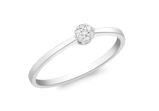 9ct White Gold 0.05t Diamond Cluster Ring