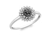 9ct White Gold 0.25t Black and White Diamond Cluster Ring