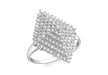 9ct White Gold 1.00t Diamond Pyramid Cluster Ring