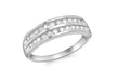 9ct White Gold 0.50ct Diamond 2-Row Ring