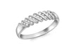 9ct White Gold 0.25t Diamond Stripe Ring