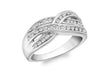 9ct White Gold 0.25t Triple Crossover Diamond Ring