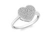 9ct White Gold 0.25t Pave Set Diamond Heart Ring