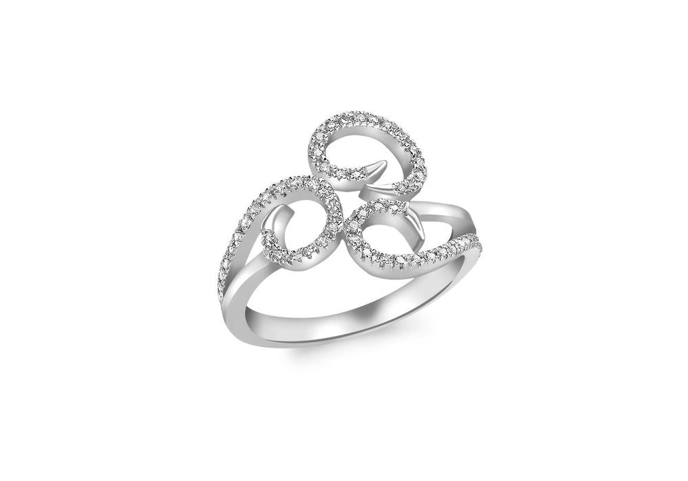 9ct White Gold 0.18ct Diamond Swirl Ring