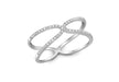 9ct White Gold 0.15t Diamond Crossover Ring