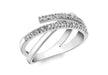 9ct White Gold 0.18ct Crossover Diamond Ring