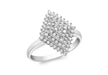 9ct White Gold 0.50ct Diamond Pyramid Cluster Ring