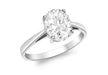 9ct White Gold Oval Zirconia  Solitaire Ring