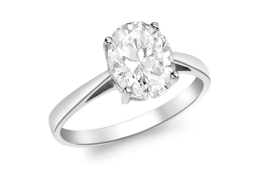9ct White Gold Oval Zirconia  Solitaire Ring