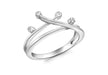 9ct White Gold 0.02ct Diamond Crossover Ring 