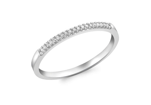 9ct White Gold 0.10ct Diamond Half Eternity Ring