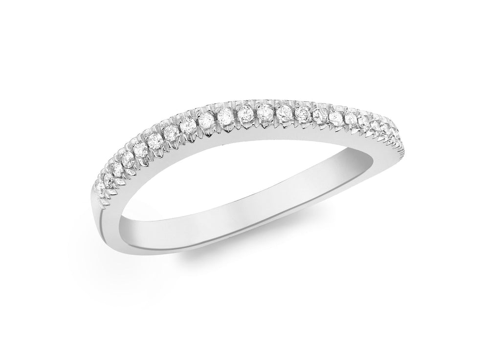 9ct White Gold 0.15t Diamond Wave Eternity Ring