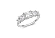 9ct White Gold Princess Cut Zirconia  Graduated 5-Stone Ring