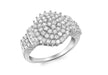 9ct White Gold 1.00t Diamond Cluster Ring