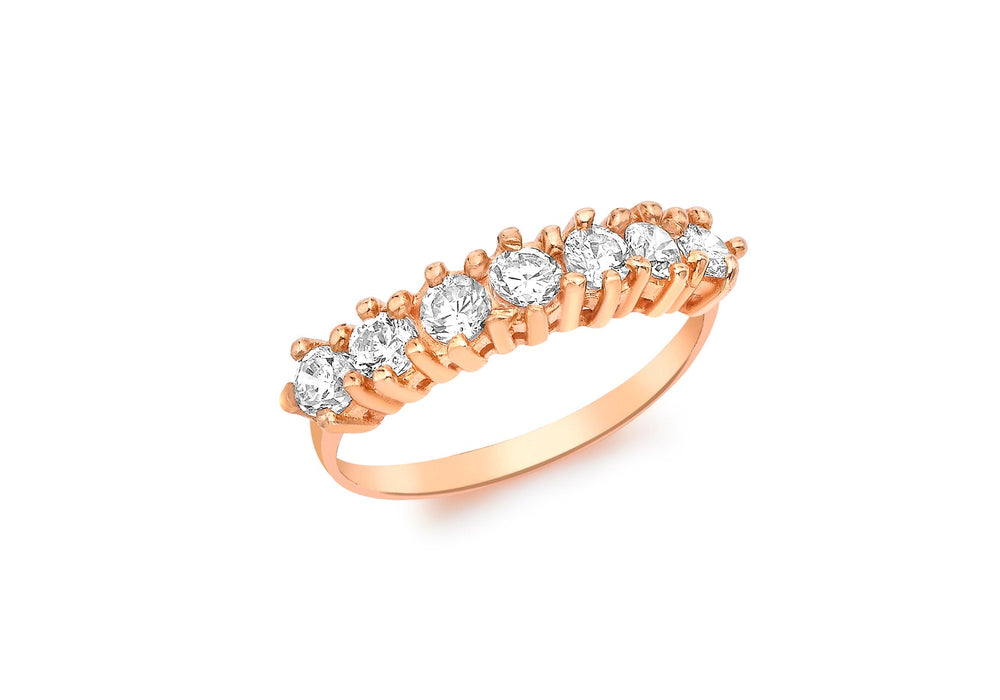 9ct Rose Gold 7-Stone Zirconia  Eternity Ring