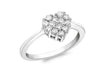 9ct White Gold 0.50ct Diamond Cluster Heart Ring