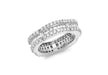 9ct White Gold Zirconia  Flower Shaped Band Ring