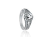 9ct White Gold Zirconia  Double-Band Ring