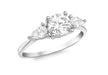 9ct White Gold Zirconia  3-Stone Ring